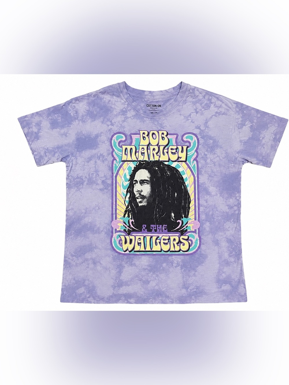 Bob Marley Tie Dye Graphic Band Tee Purple XS (Fits Like M)